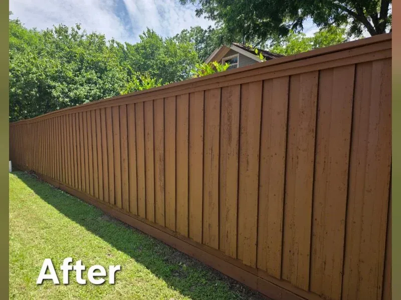Wood fence staining and restoration before and after — McKinney, TX | Collin County Handyman Company