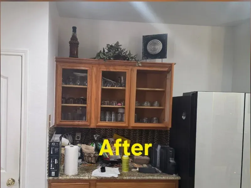 Kitchen cabinet upgrade before and after — Plano, TX | Collin County Handyman Company